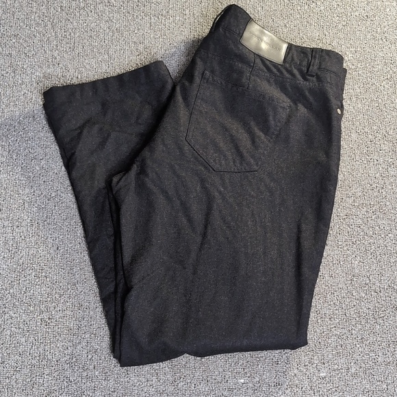 Peter Millar Alpine Flannel Wool Five-Pocket Pants Size 40x30 in Charcoal Gray - Picture 2 of 9